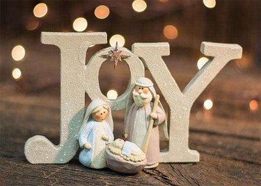Joy Resin Glitter Nativity - The Fox Decor